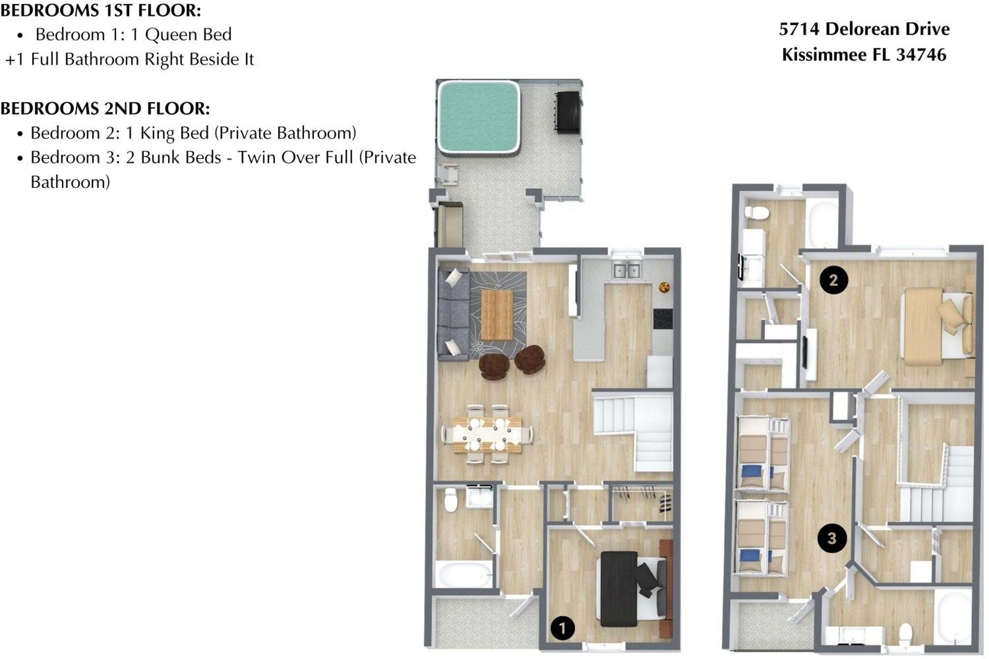 3 Bedrooms - 3 Bathrooms - Regal Oaks 5714 Dd Orlando