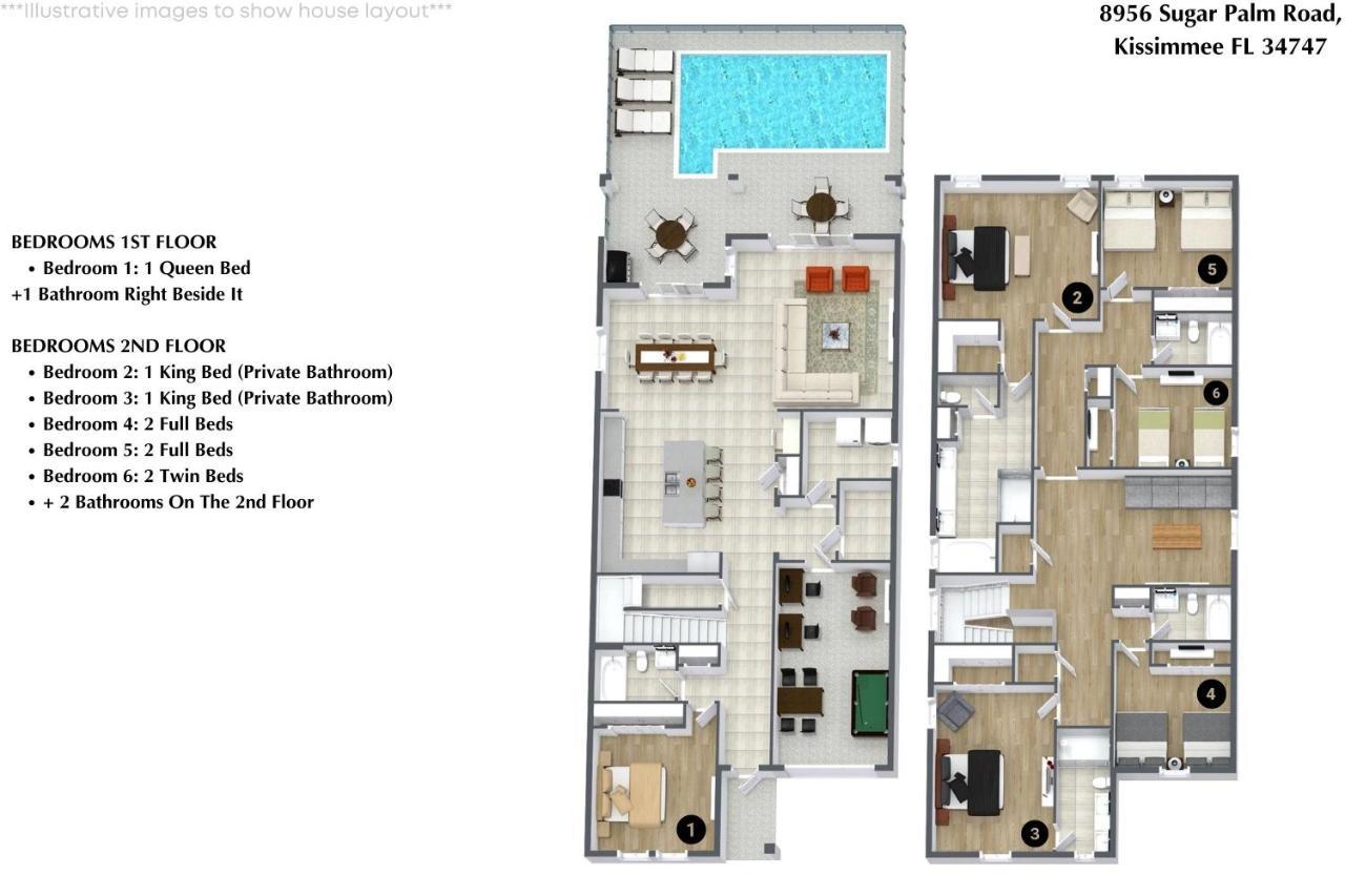 6 Bedrooms - 5 Bathrooms - Paradise Palms 8956 Sp Orlando