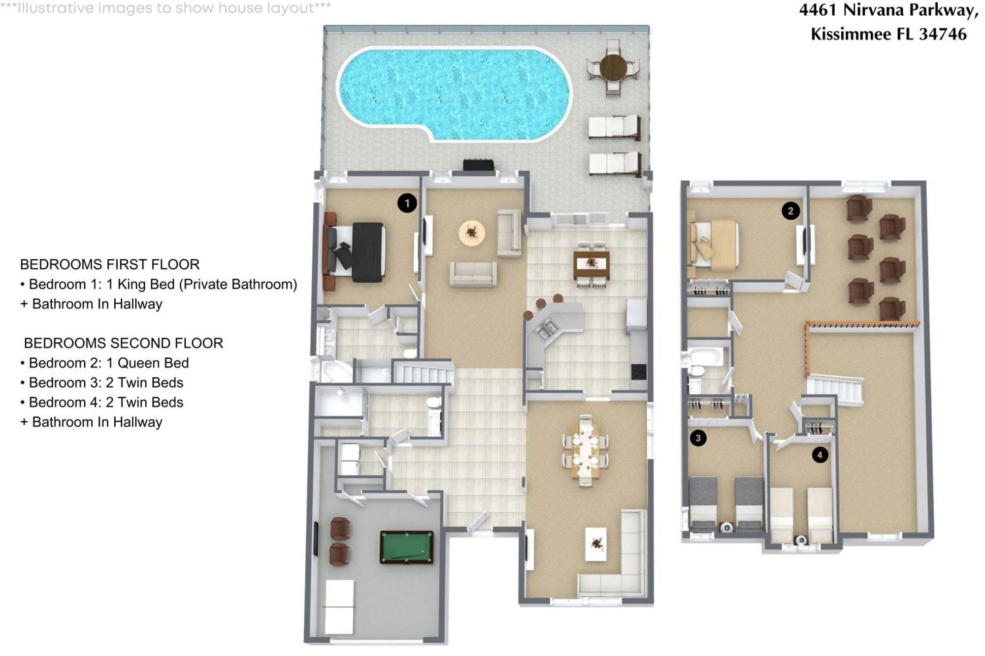 4 Bedrooms - 3 Bathrooms - Veranda Palms 4461 Np Orlando