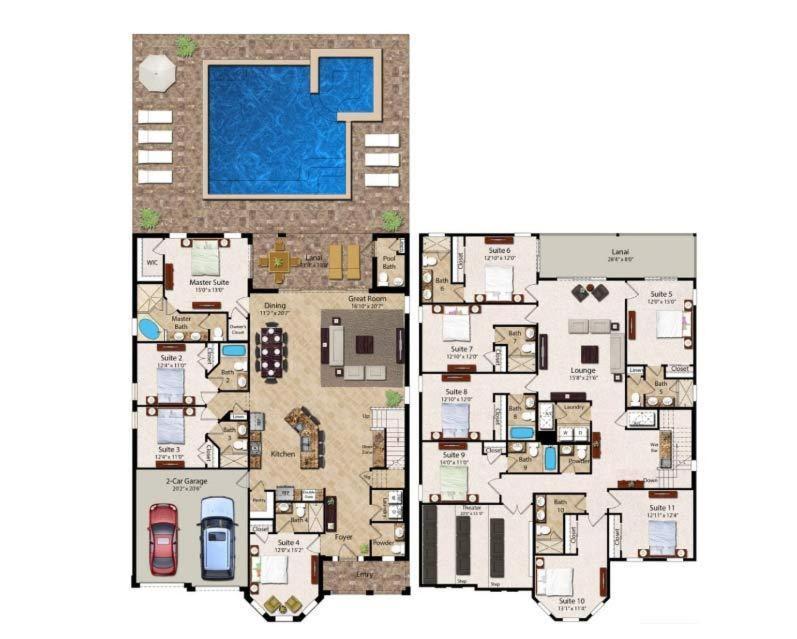 Luxurious 11 Bdrm With Tiki Themed Game At Encore