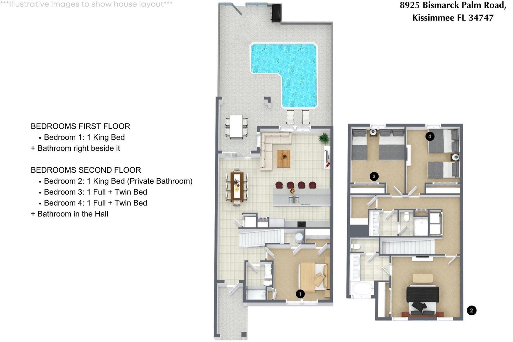 4 Bedrooms - 3 Bathrooms - Paradise Palms 8925 Bp Holiday home