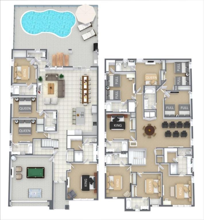 Holiday home 12 Bedrooms- 11,5 Baths- Paradiso Grande 10000vw