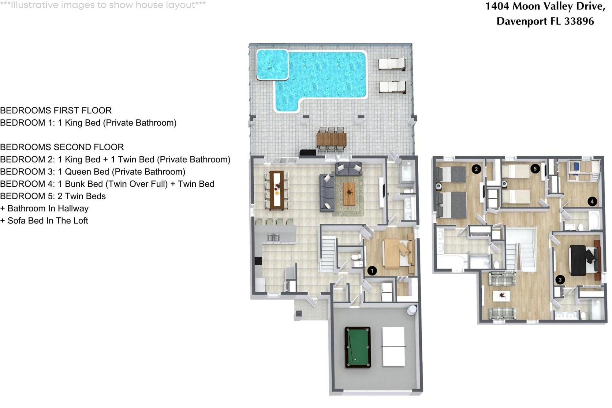 5 Bedrooms- 4,5 Bathrooms- Champions Gate1404 Mv Orlando