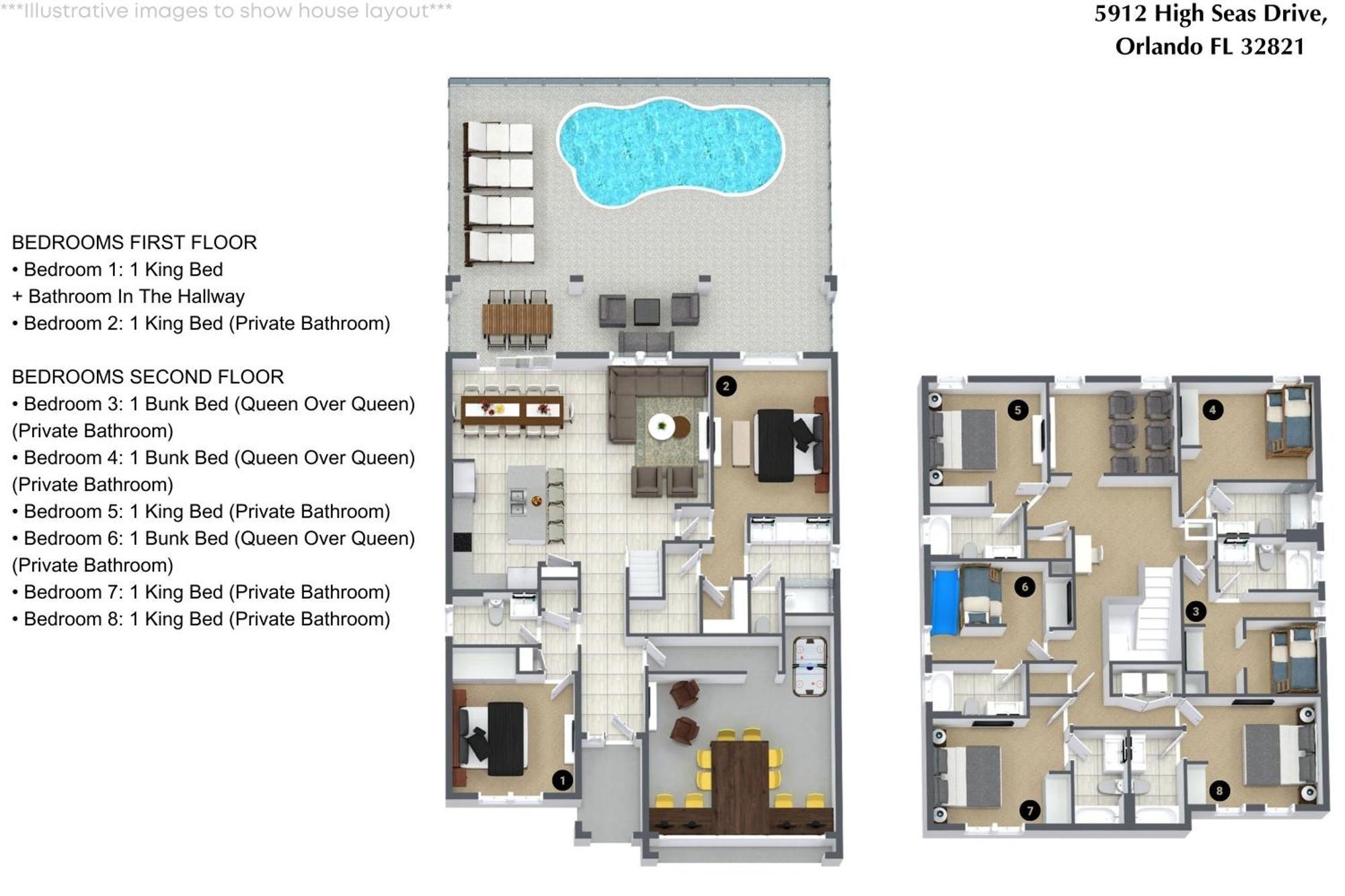 8 Bedrooms- 8 Bathrooms- Paradiso Grande 5912 Hs