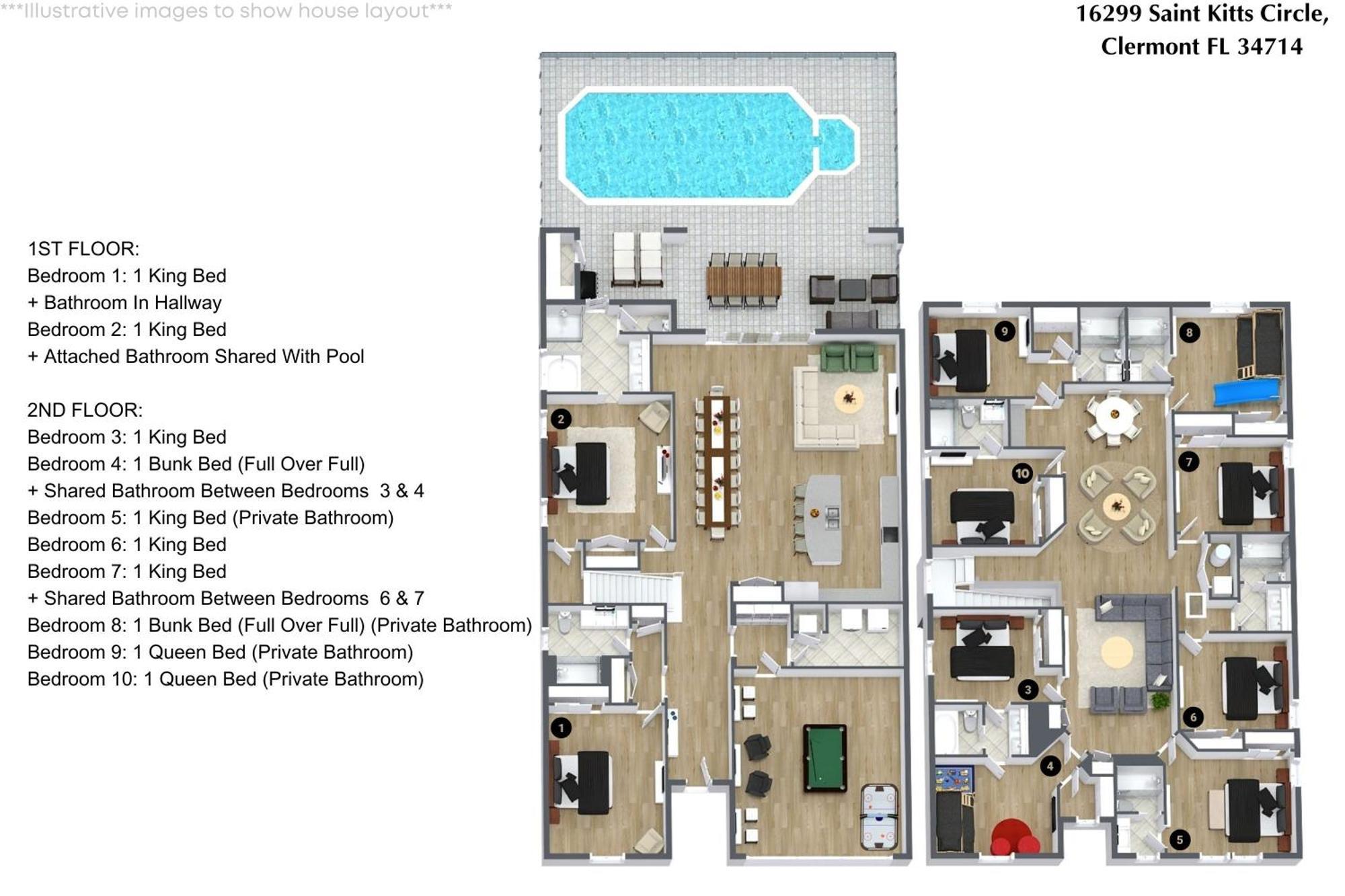 10 Bedrooms- 8 Bathrooms- Windsor Cay16299sk