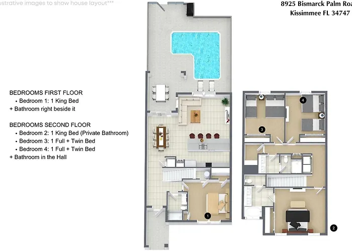 4 Bedrooms - 3 Bathrooms - Paradise Palms 8925 Bp