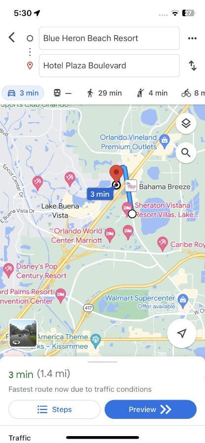 Disney 1 Mile , Blue Heron 1 Room 2 Bath,Amenities,6 Guests, Walk To Restaurants, No Fees At Check In *